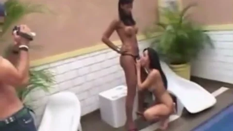 Tcutie And banging Monica Mattos Pool Side