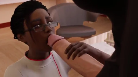 filthy Futa MILF bonks dark Nurse - 3D Interracial Animation